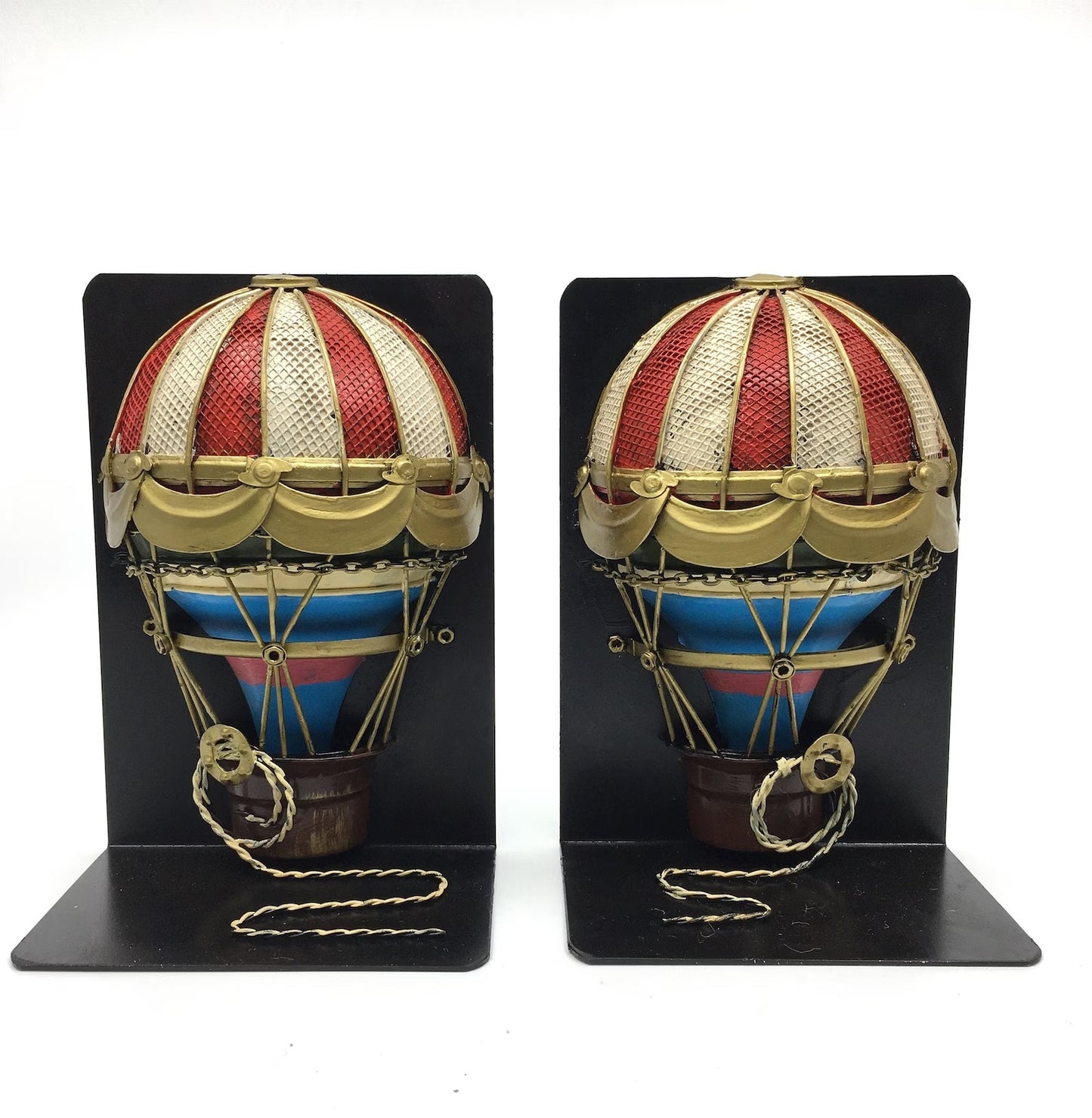 Decorative Book Holder with Hot Air Balloon Figure 