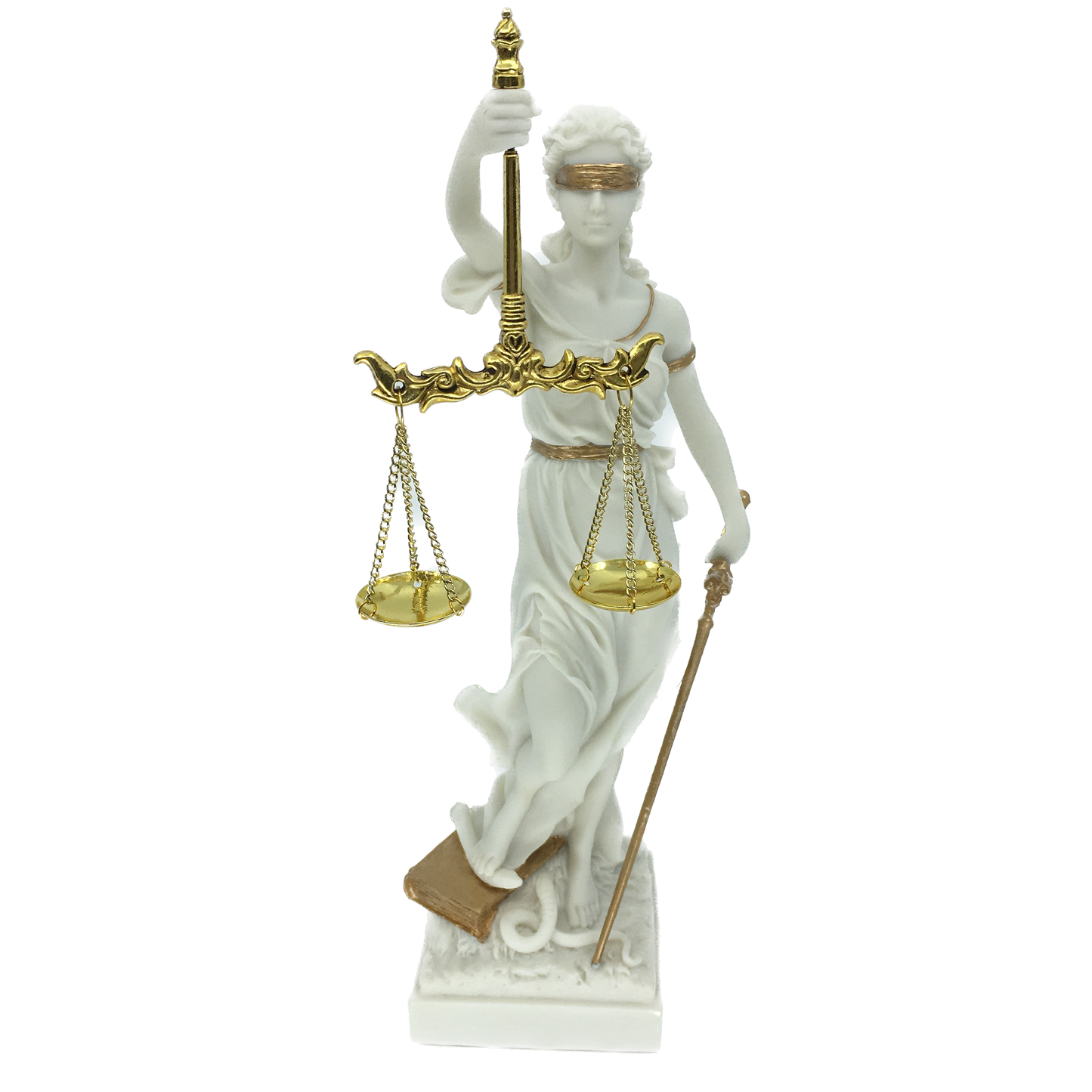 Matte White and Gold Colored Justice Goddess Themis Statue