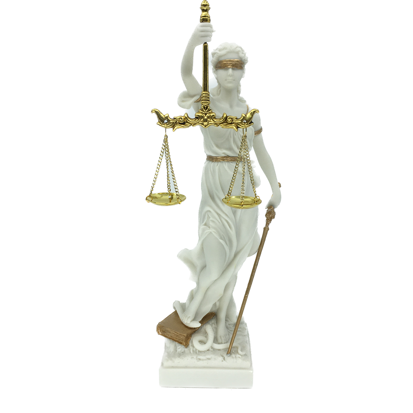 Matte White and Gold Colored Justice Goddess Themis Statue