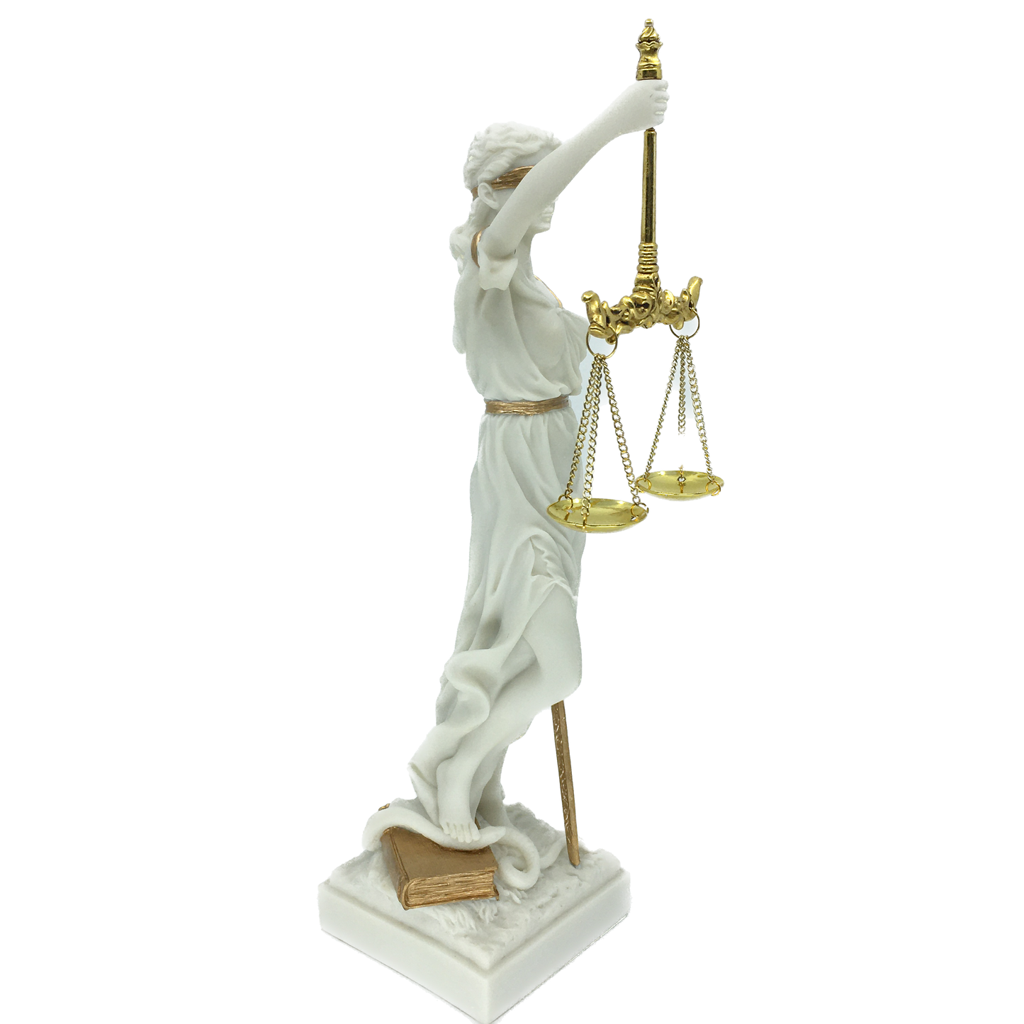 Matte White and Gold Colored Justice Goddess Themis Statue