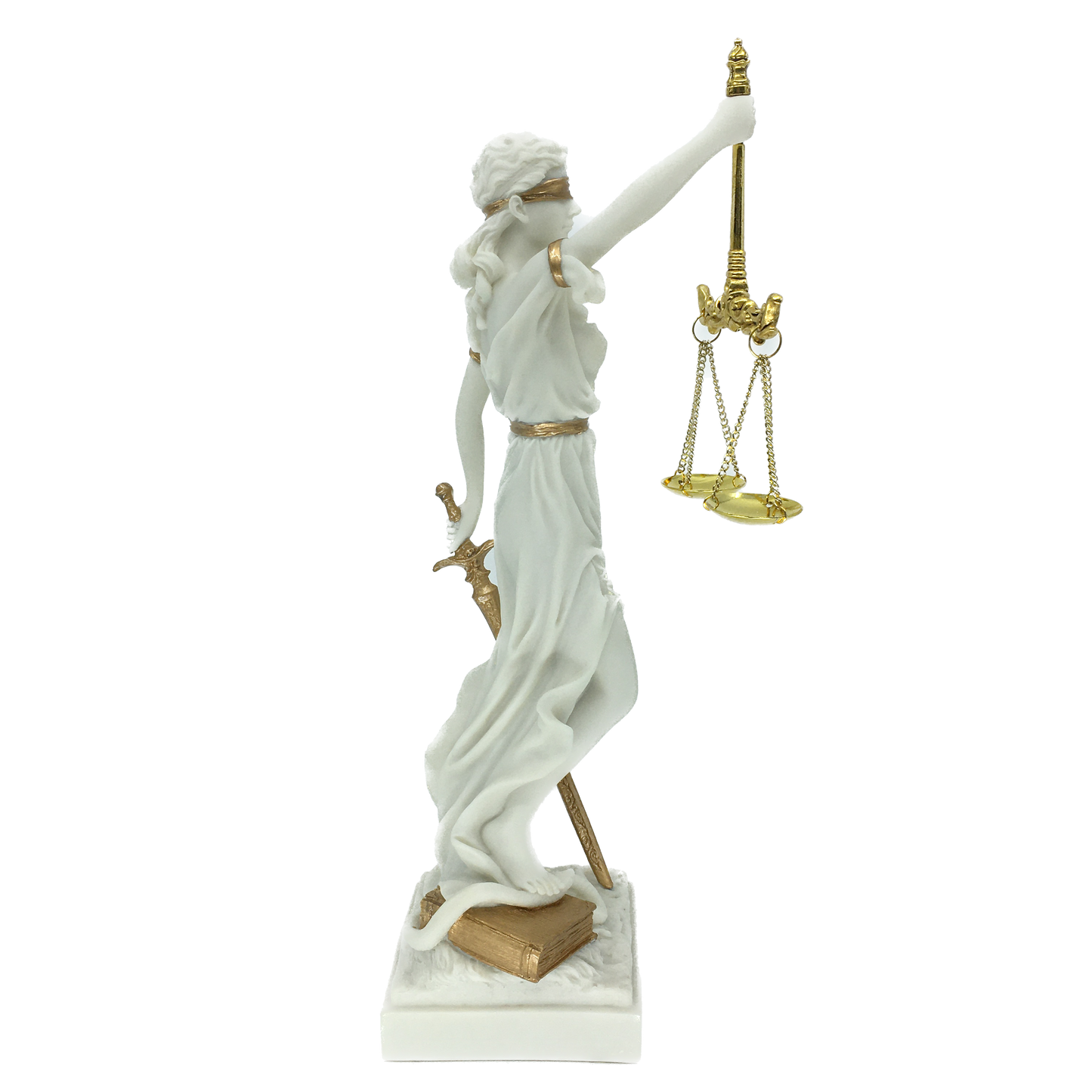 Matte White and Gold Colored Justice Goddess Themis Statue