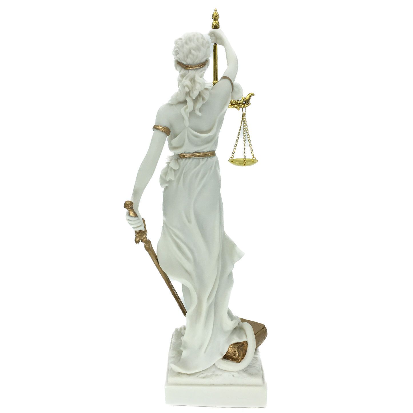 Matte White and Gold Colored Justice Goddess Themis Statue