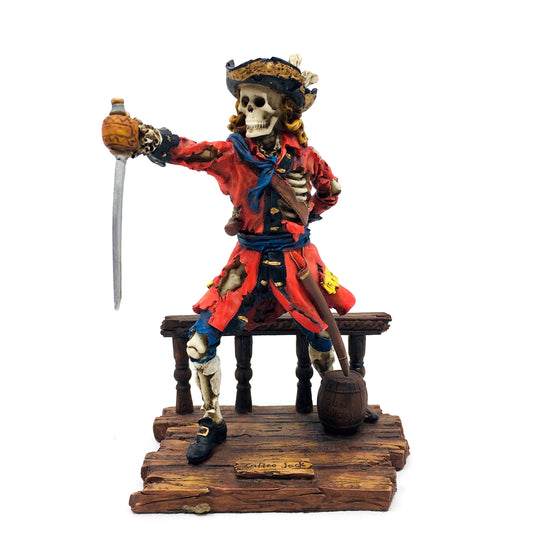 Korsan İskelet Kaptan Calico Jack Dekoratif Renkli Biblo