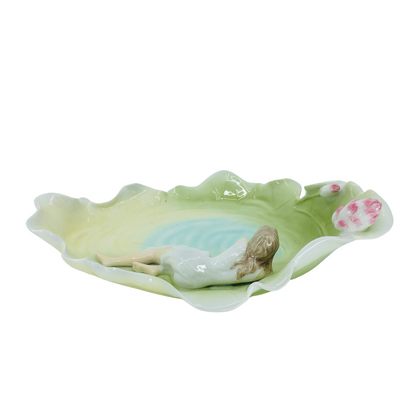 Veronese Lotus Yaprağında Peri Kızı Figürlü Dekoratif Takı Tabağı - AP20263A