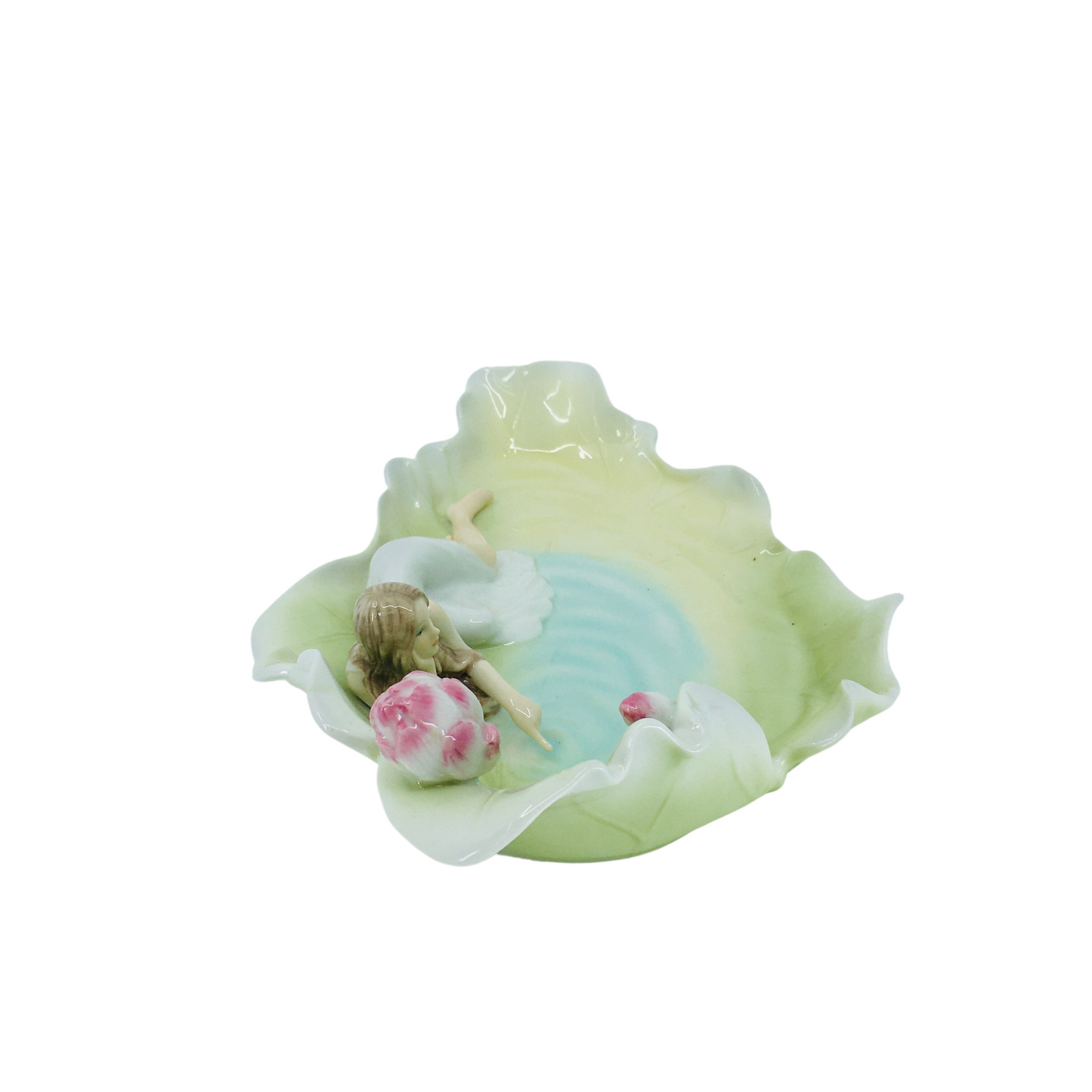 Veronese Lotus Yaprağında Peri Kızı Figürlü Dekoratif Takı Tabağı - AP20263A