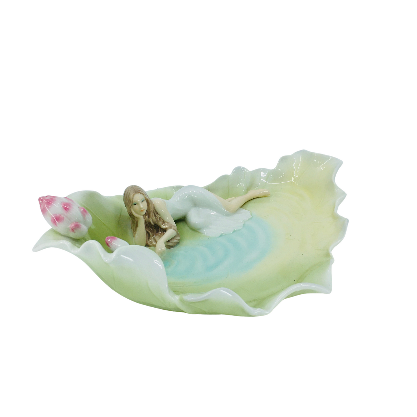 Veronese Lotus Yaprağında Peri Kızı Figürlü Dekoratif Takı Tabağı - AP20263A