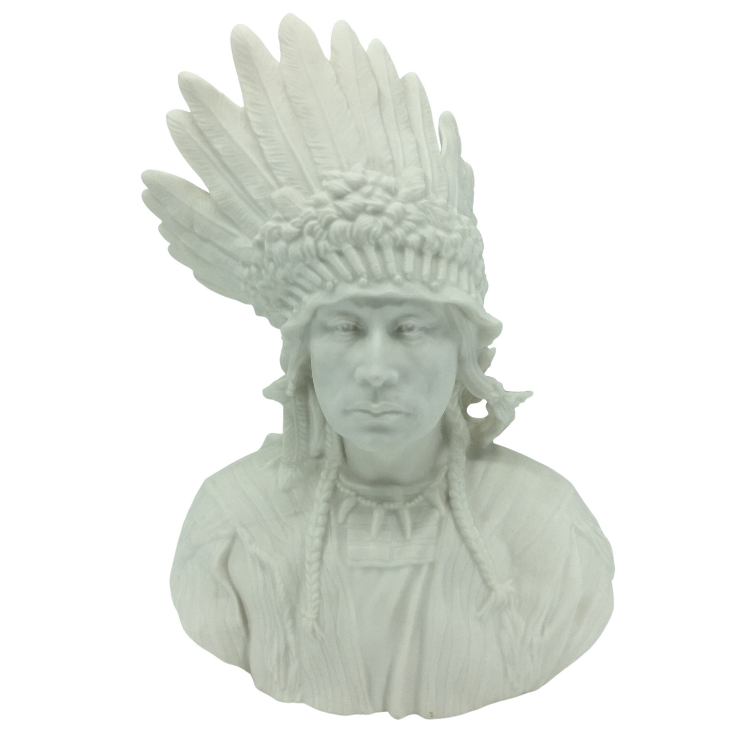Porcelain Matte White Native American Chief Sitting Bull Bust