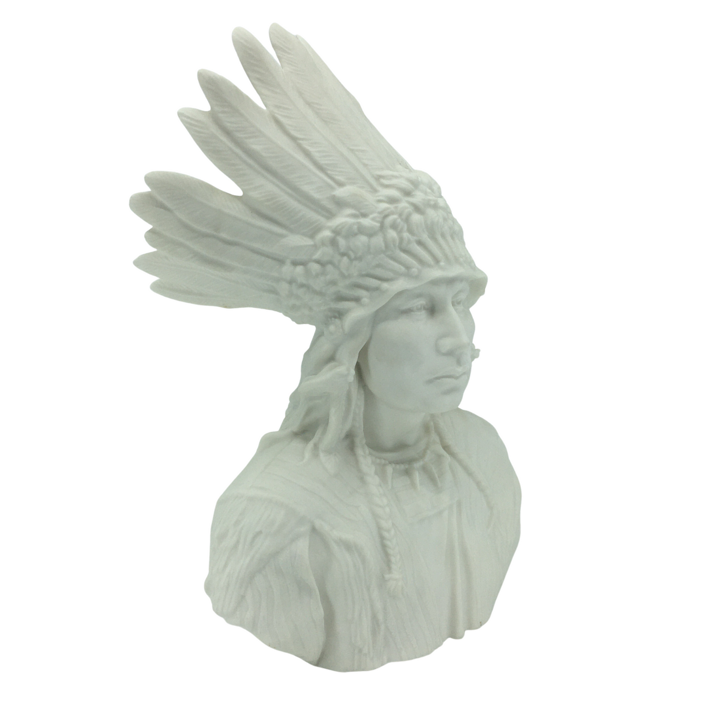 Porcelain Matte White Native American Chief Sitting Bull Bust