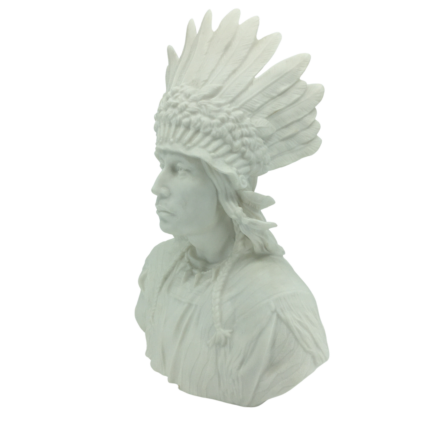 Porcelain Matte White Native American Chief Sitting Bull Bust