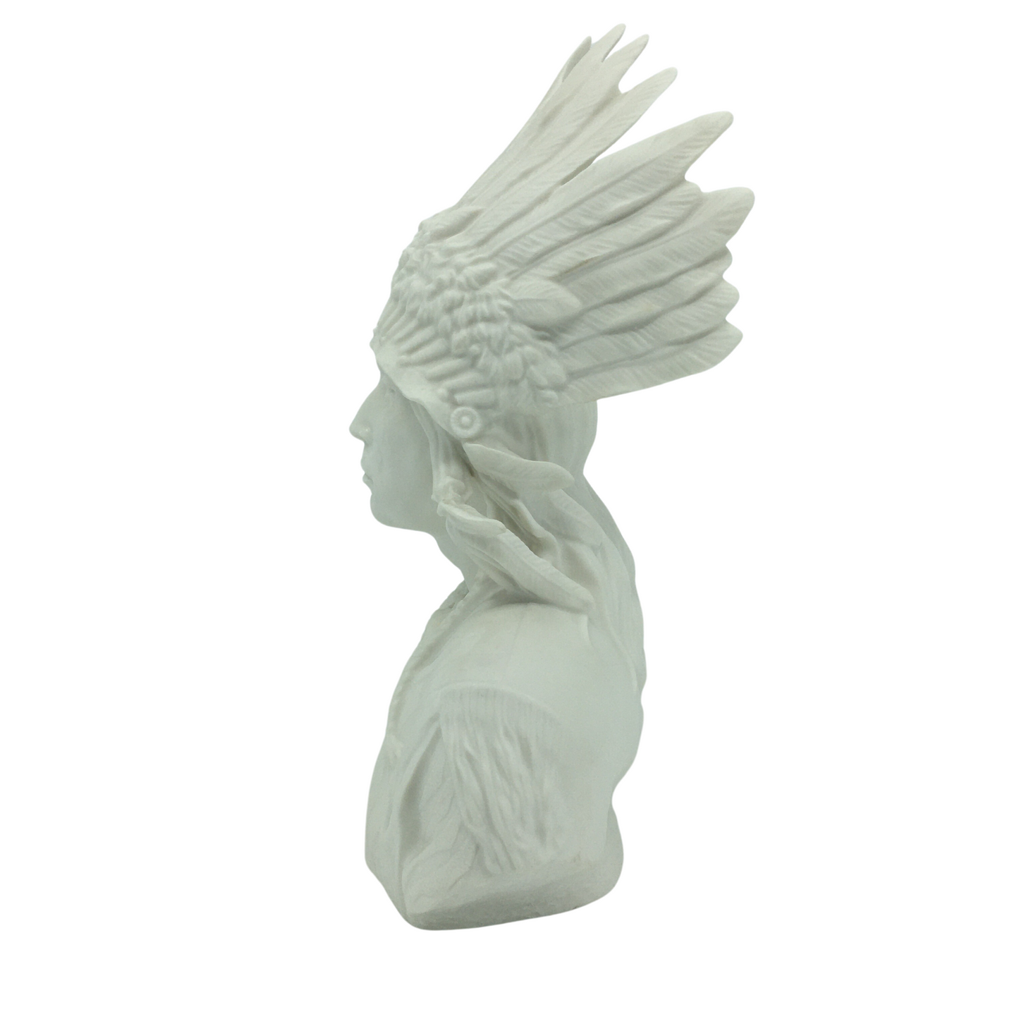 Porcelain Matte White Native American Chief Sitting Bull Bust