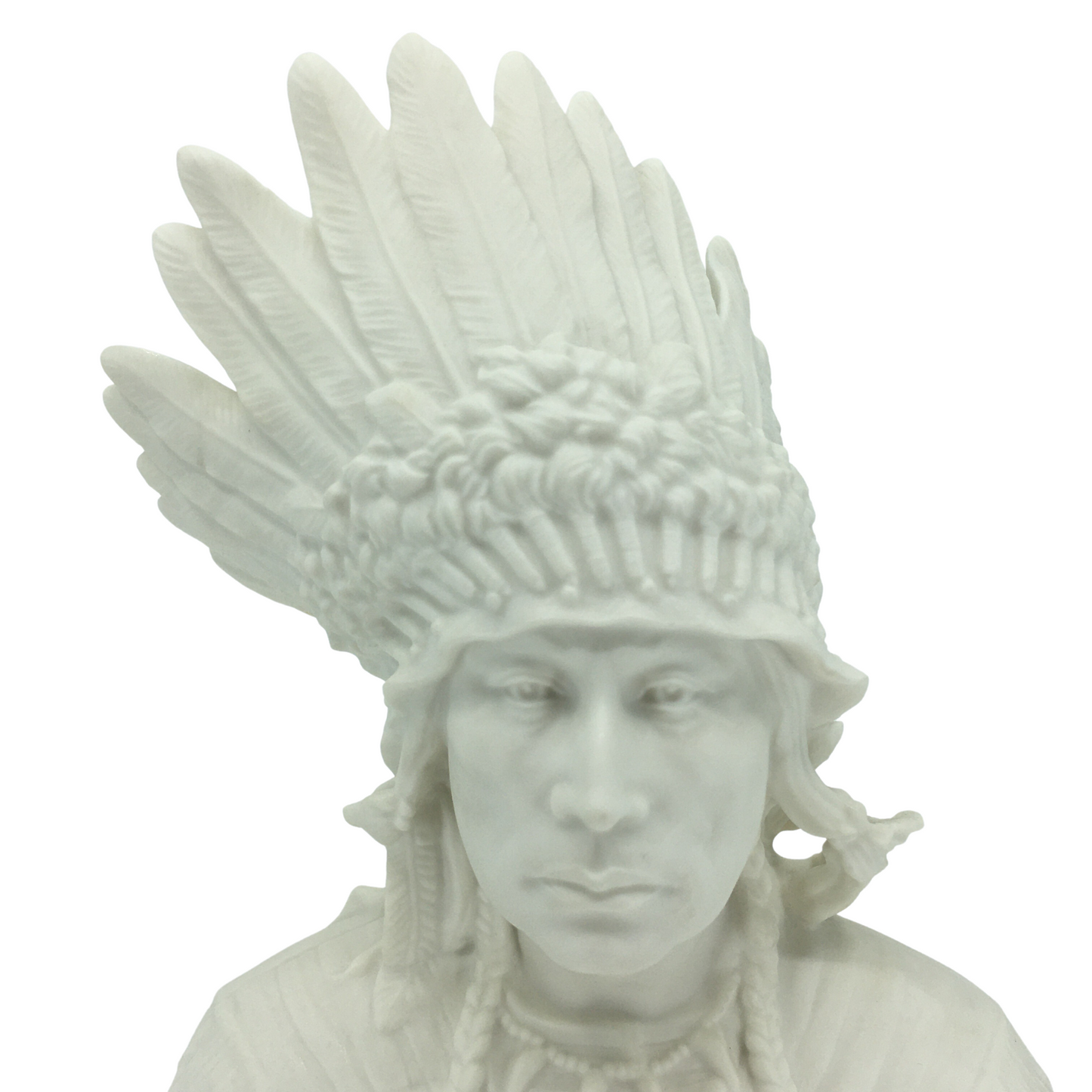 Porcelain Matte White Native American Chief Sitting Bull Bust
