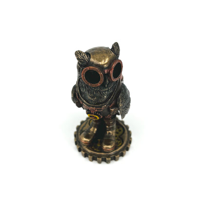 Steampunk Mini Roket Baykuş Dekoratif Biblo