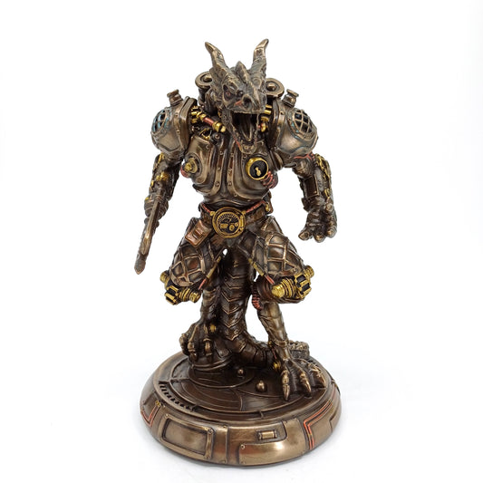 Steampunk Robot Ejderha Golem Dekoratif Biblo