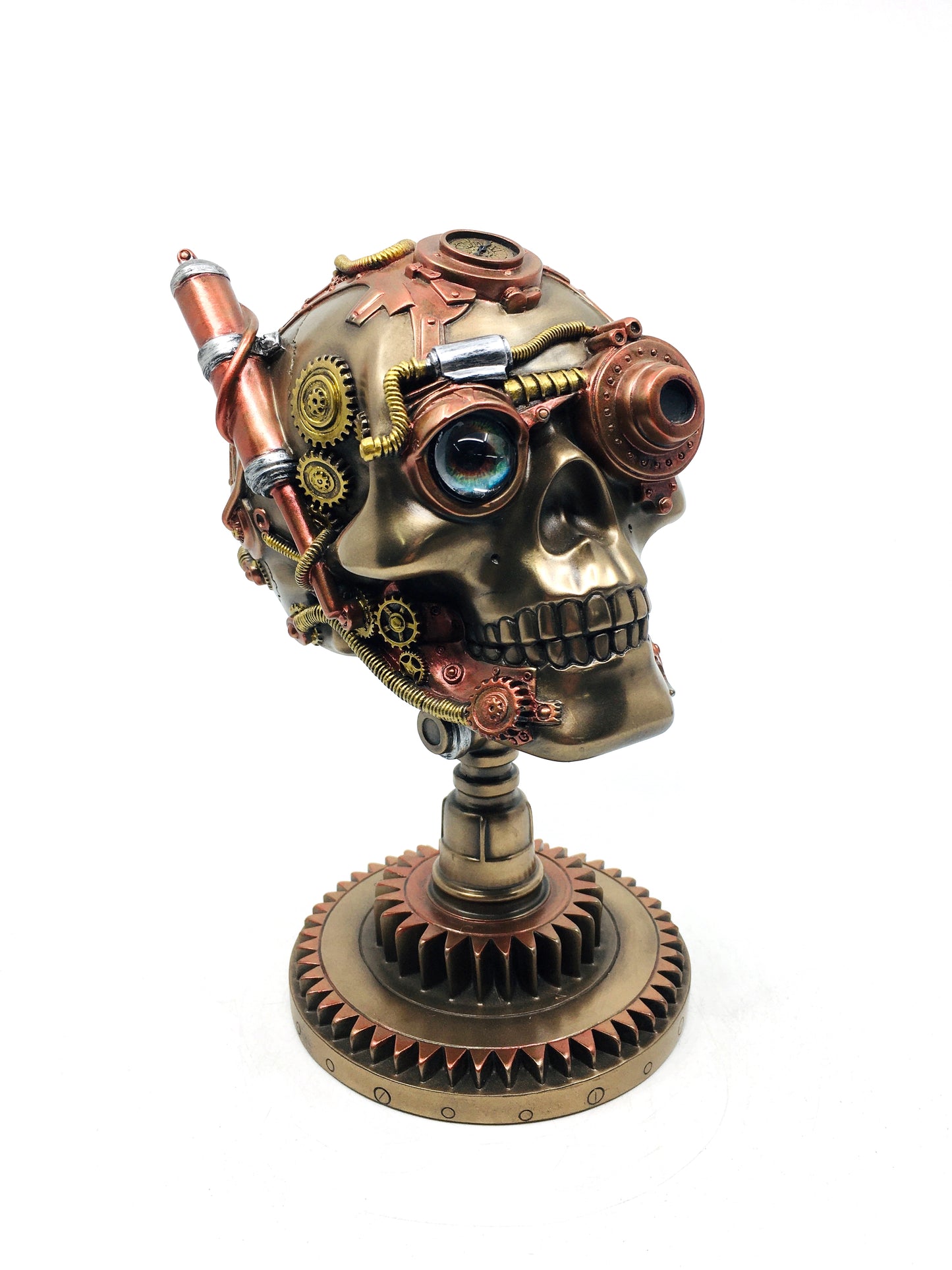 Steampunk Tasarım Çark Üstündeki Kuru Kafa Biblosu