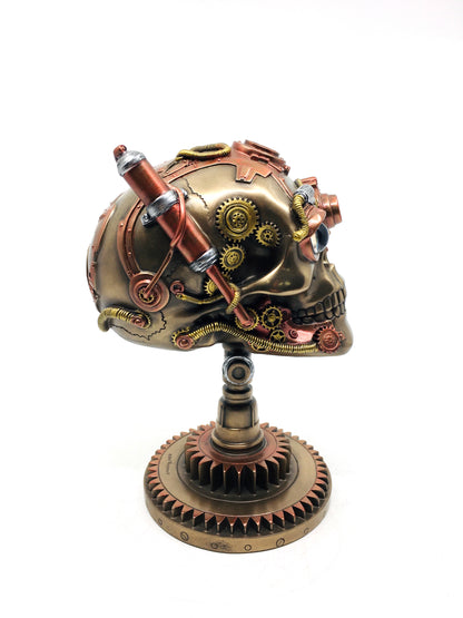 Steampunk Tasarım Çark Üstündeki Kuru Kafa Biblosu