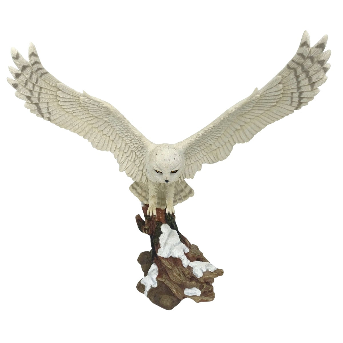 Veronese Kanatları Açık Kar Baykuşu Heykeli - 34 CM Büyük Boy