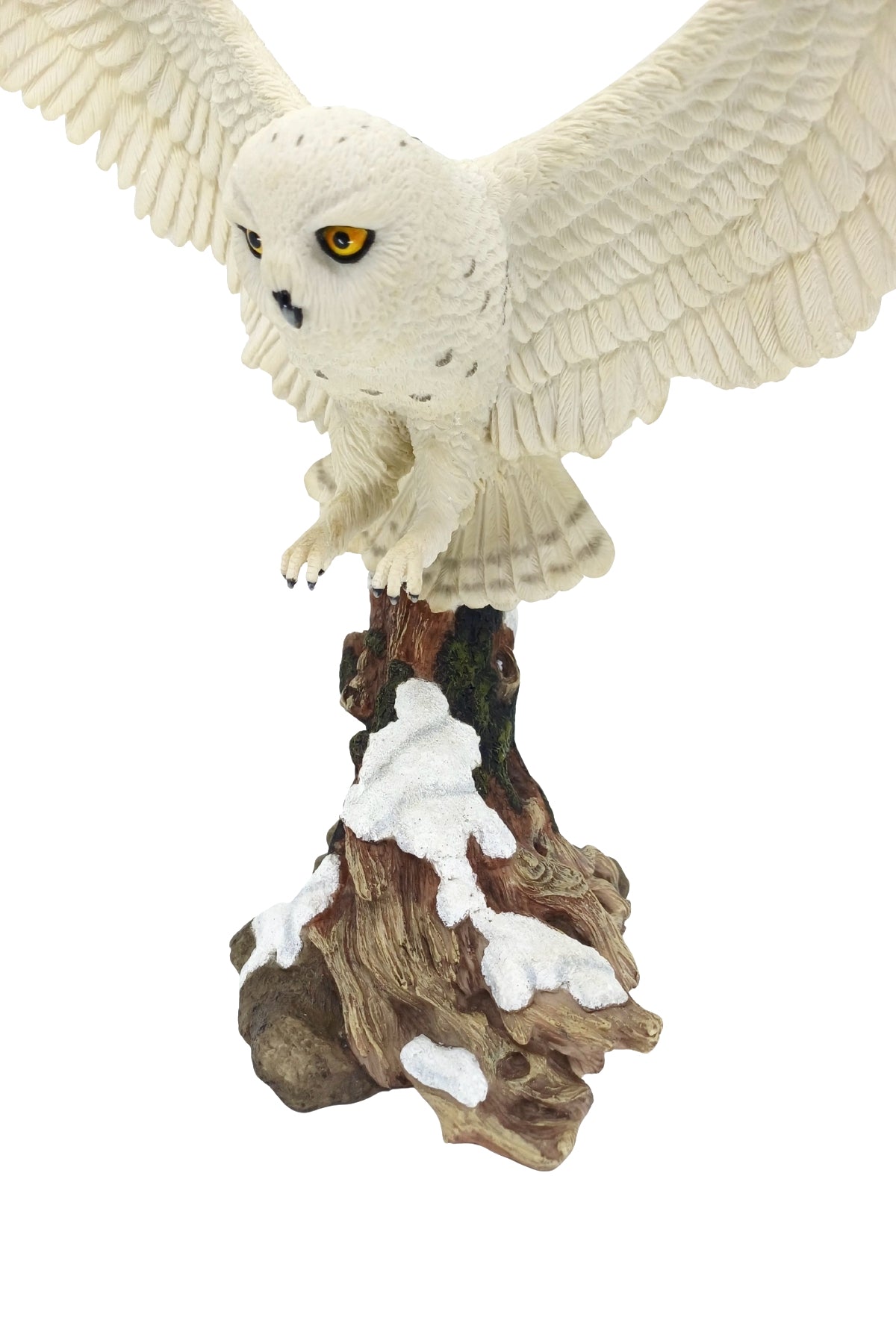 Veronese Kanatları Açık Kar Baykuşu Heykeli - 34 CM Büyük Boy