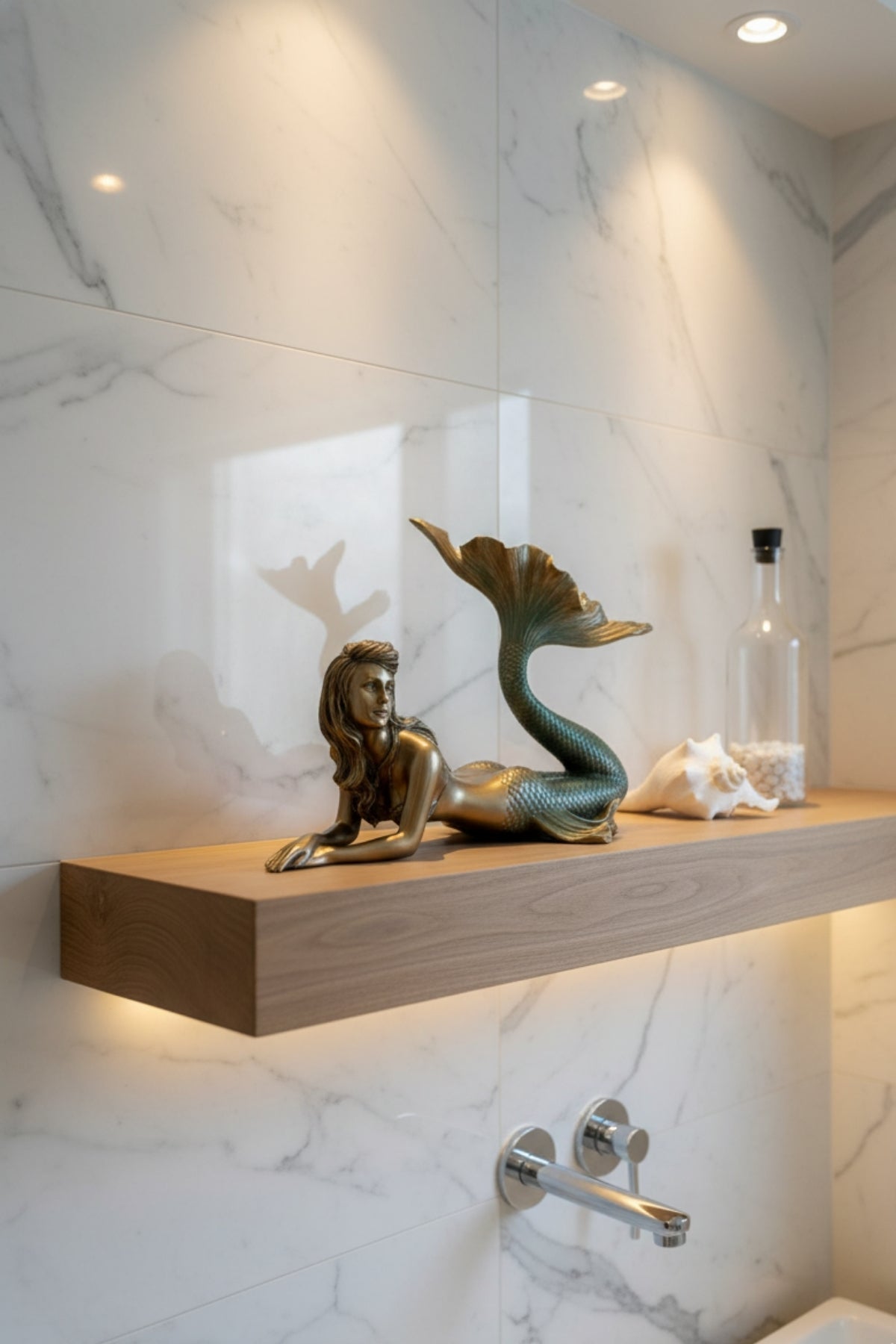 Veronese Deniz Kızı Biblo Bronz Renkli Dekoratif Obje - WU77001A4