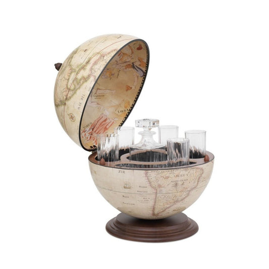 Zoffoli Giove Antik Beyaz Masaüstü Atlas Küre Bar 40 cm