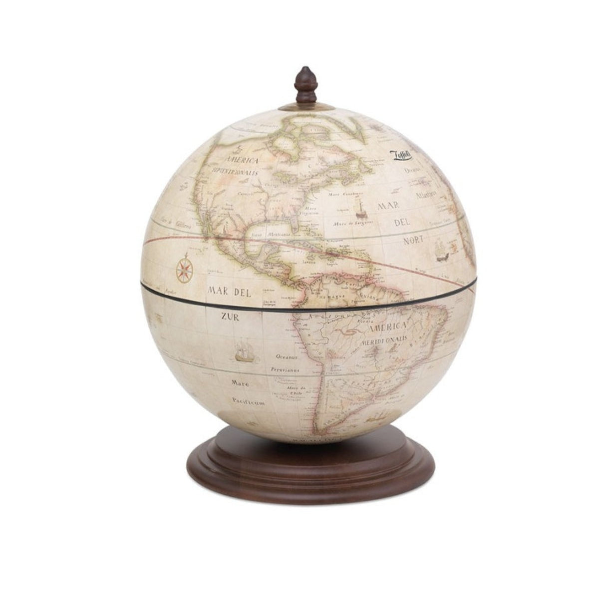 Zoffoli Giove Antik Beyaz Masaüstü Atlas Küre Bar 40 cm