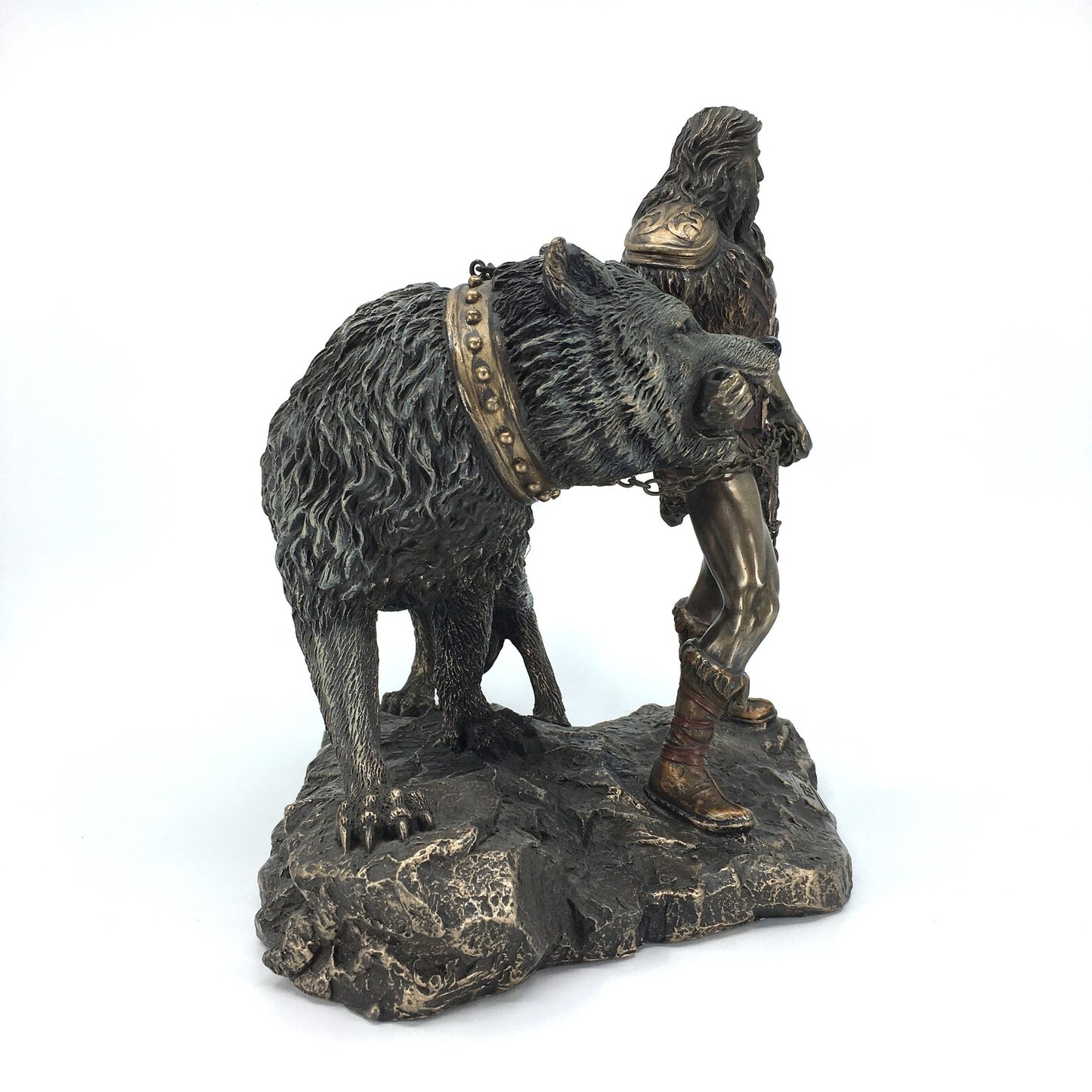 Norse God of War Tyr and Fenrir the Wolf Figurine