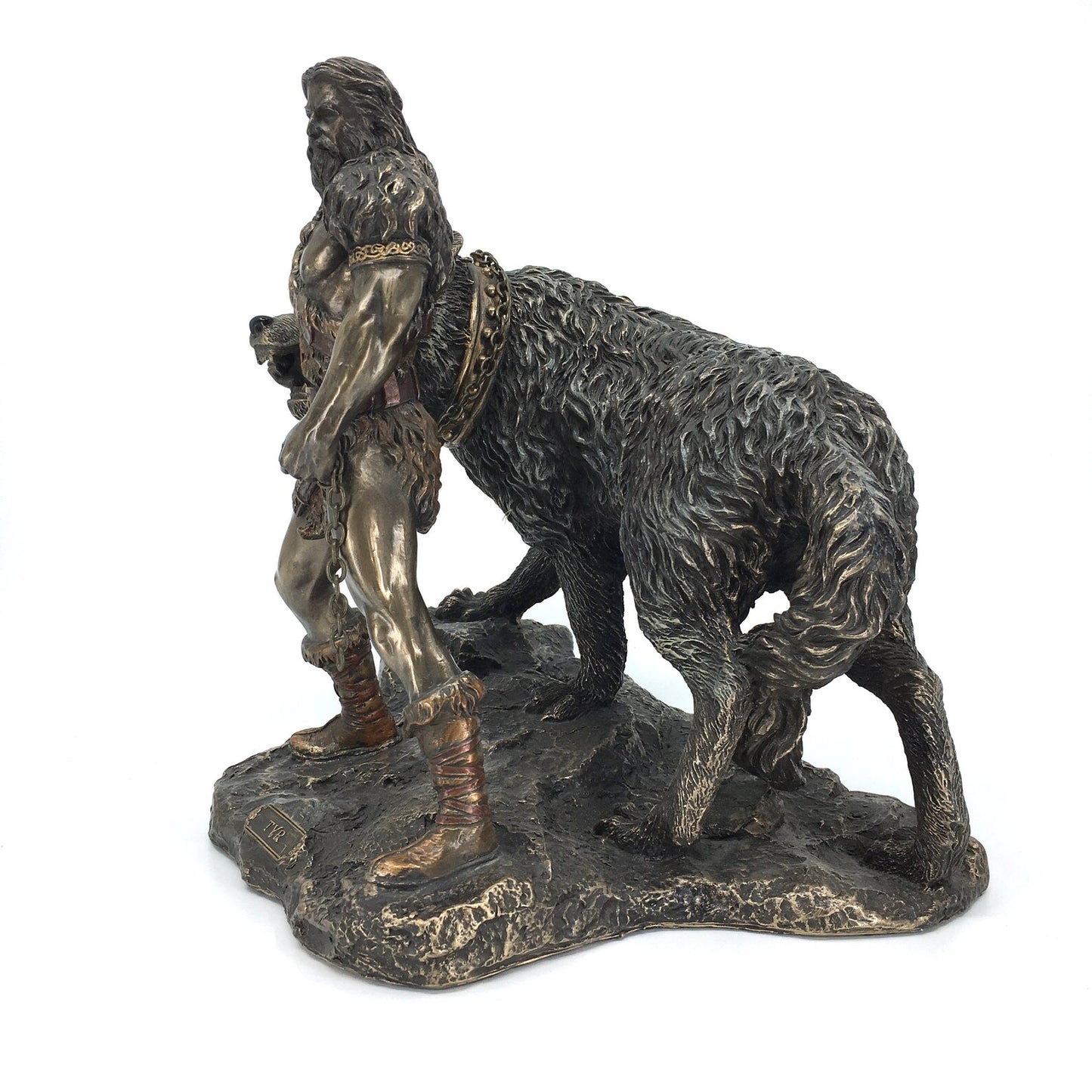 Norse God of War Tyr and Fenrir the Wolf Figurine