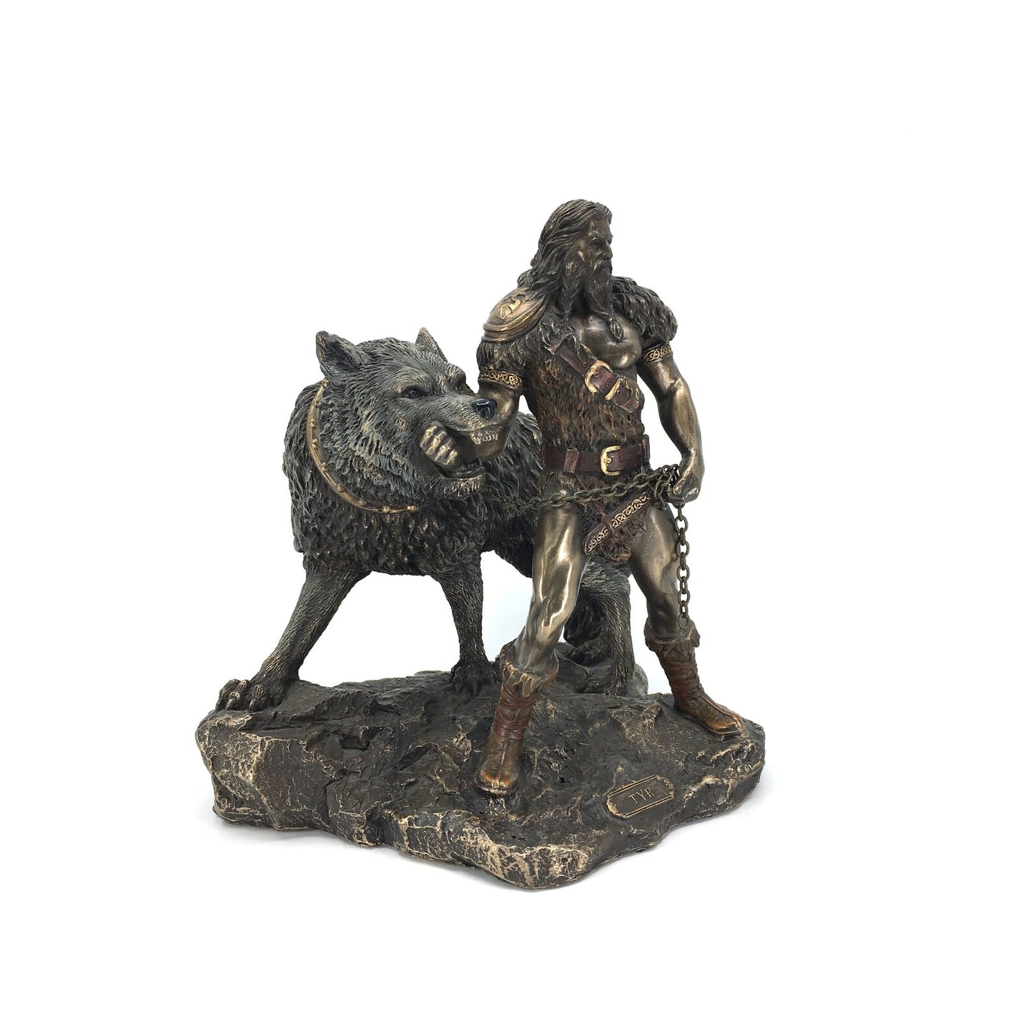 Norse God of War Tyr and Fenrir the Wolf Figurine