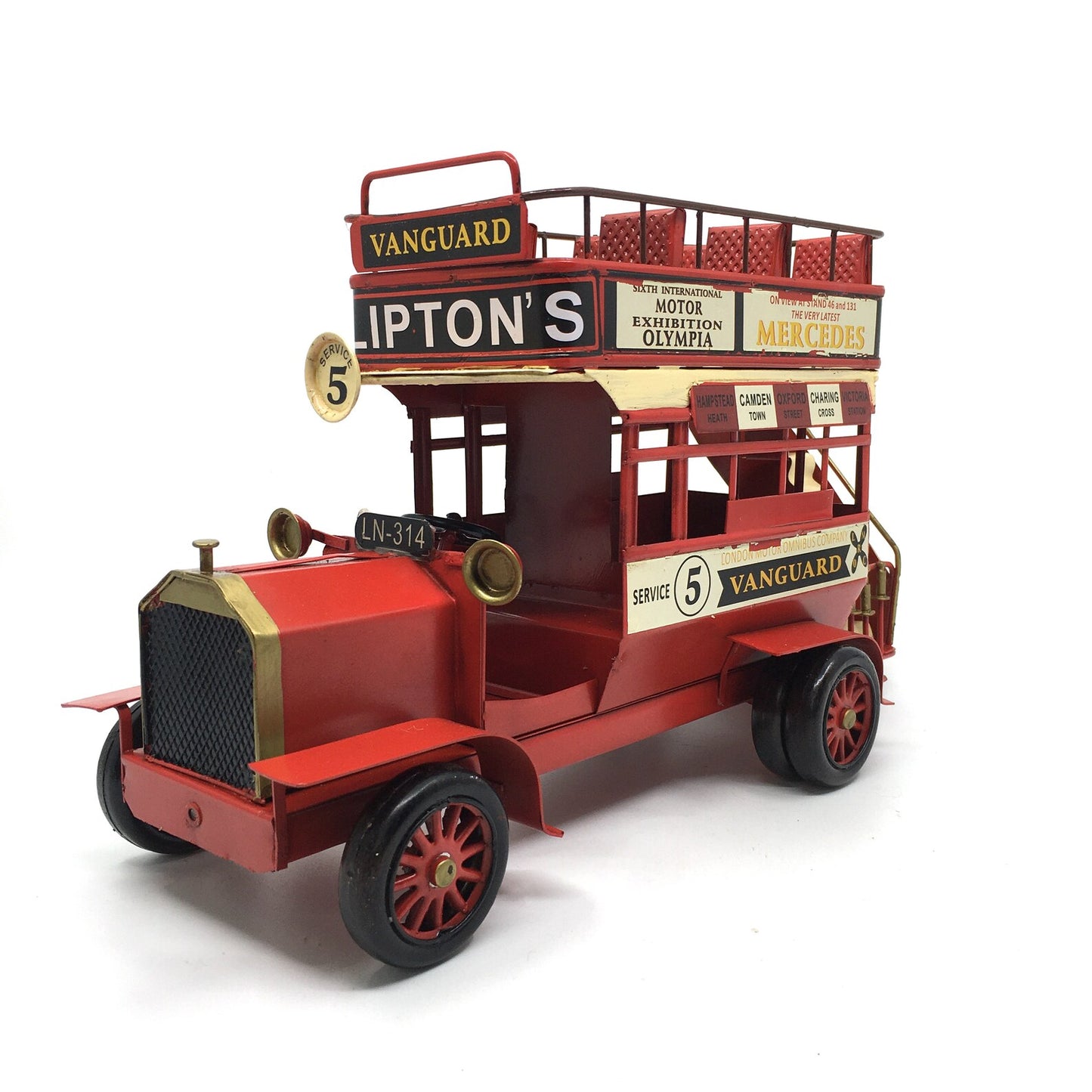 1966 Mercedes Classic Double Decker Tourist Sightseeing Decorative Red Bus