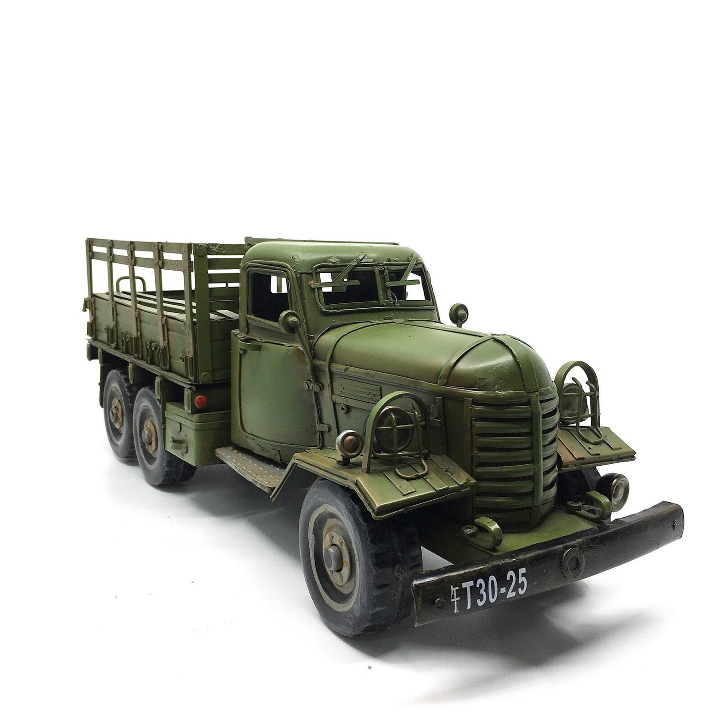 Metal Green Large Military Decorative Truck Figurine