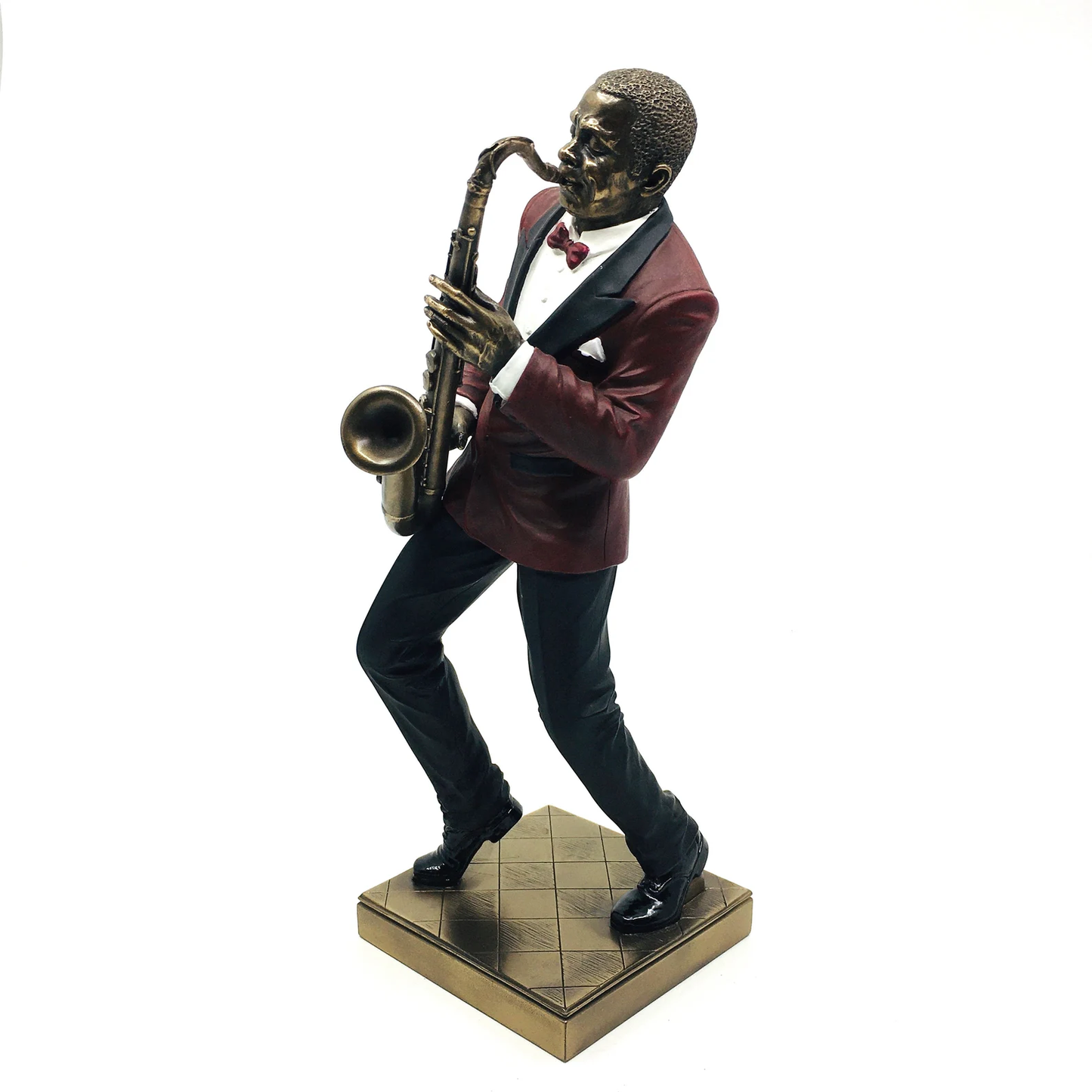 Black Jazz Musician Playing Saxophone Collectible Figurine