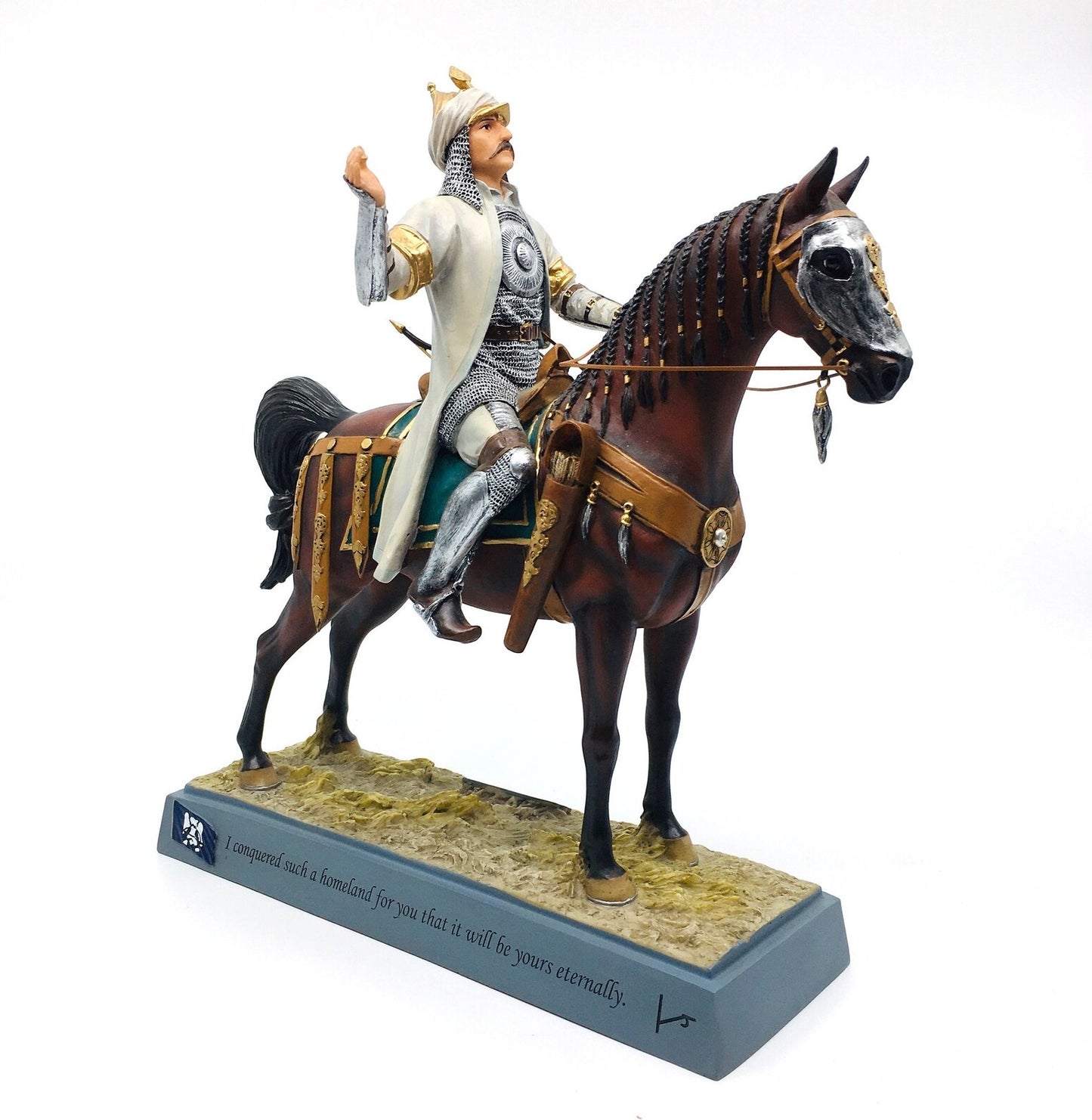 Great Seljuk Sultan Alparslan Figurine on Horseback