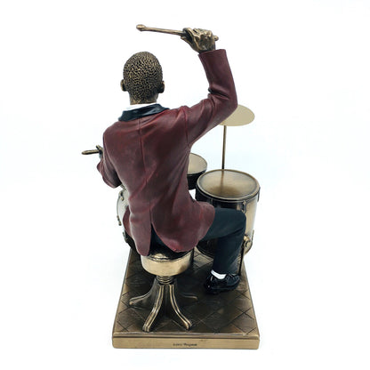 Jazz Musician Playing Drums Collectible Figurine