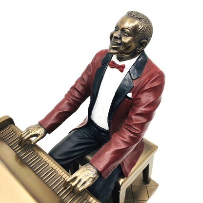 Male Black Jazz Musician Playing Piano Collectible Figurine