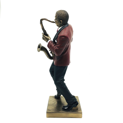 Black Jazz Musician Playing Saxophone Collectible Figurine