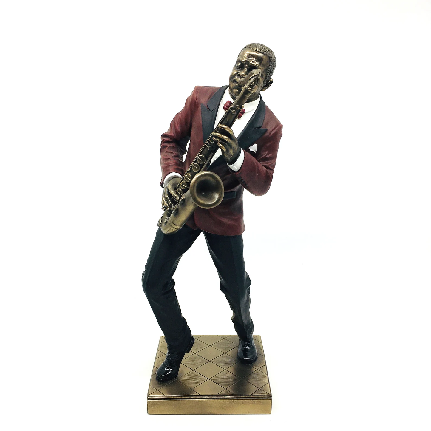 Black Jazz Musician Playing Saxophone Collectible Figurine