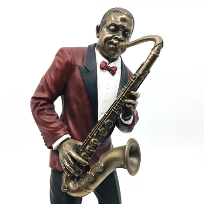 Black Jazz Musician Playing Saxophone Collectible Figurine