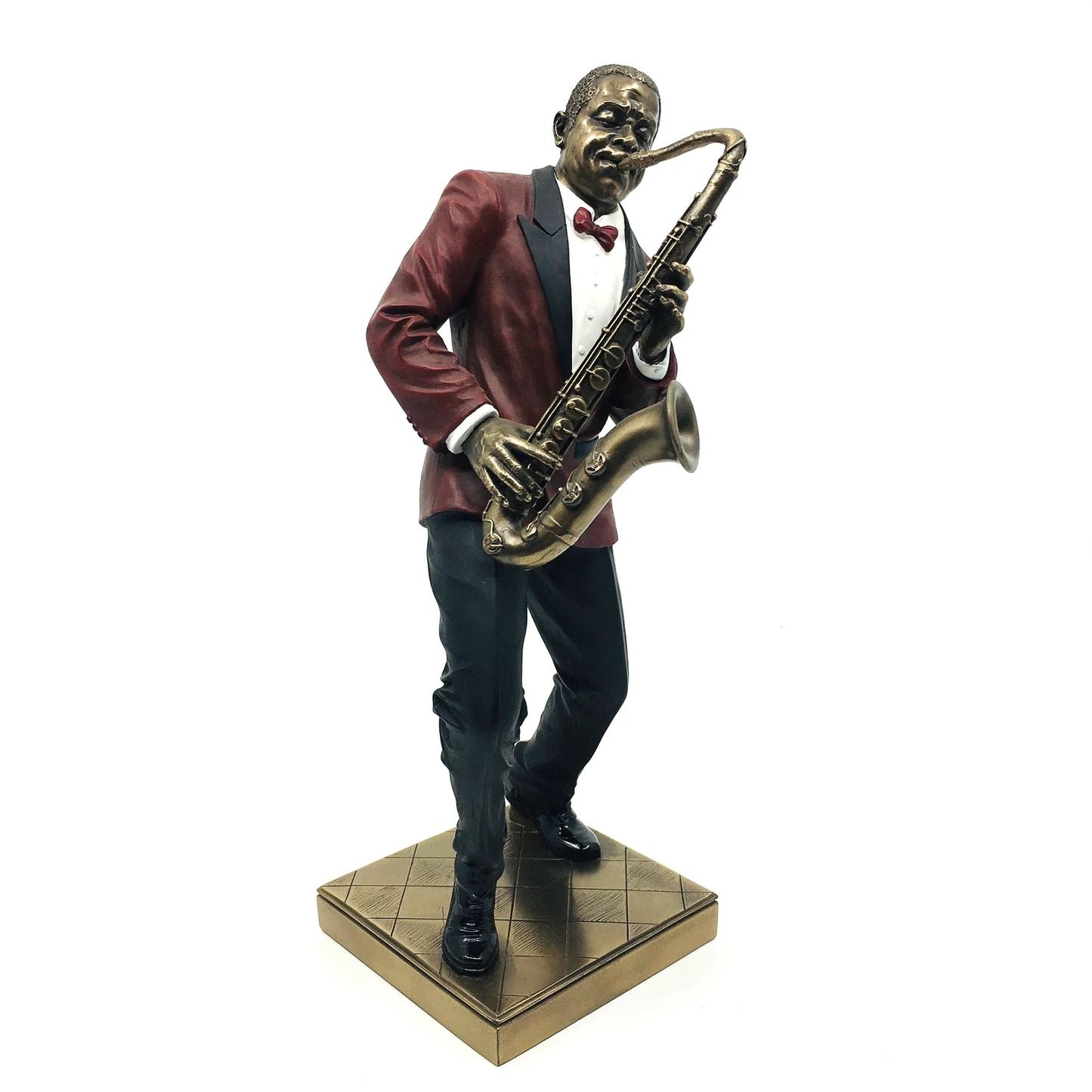 Black Jazz Musician Playing Saxophone Collectible Figurine