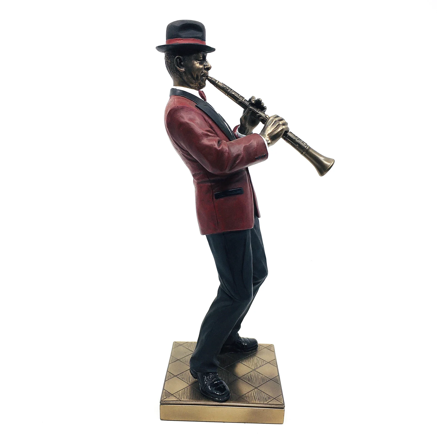 Male Black Jazz Musician Playing the Clarinet Collectible Figurine