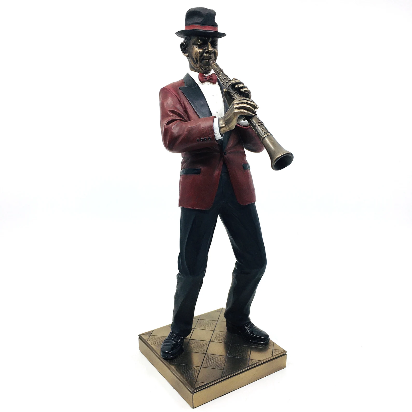 Male Black Jazz Musician Playing the Clarinet Collectible Figurine