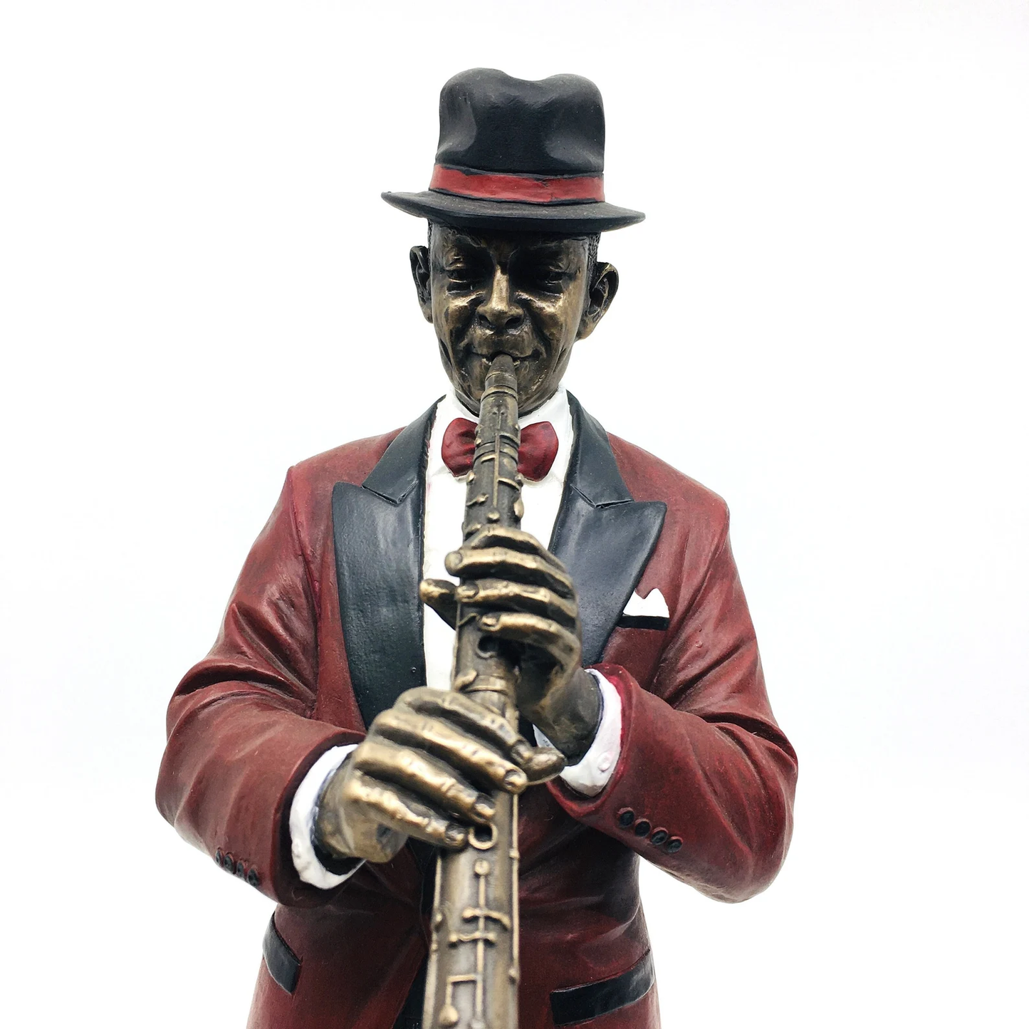 Male Black Jazz Musician Playing the Clarinet Collectible Figurine