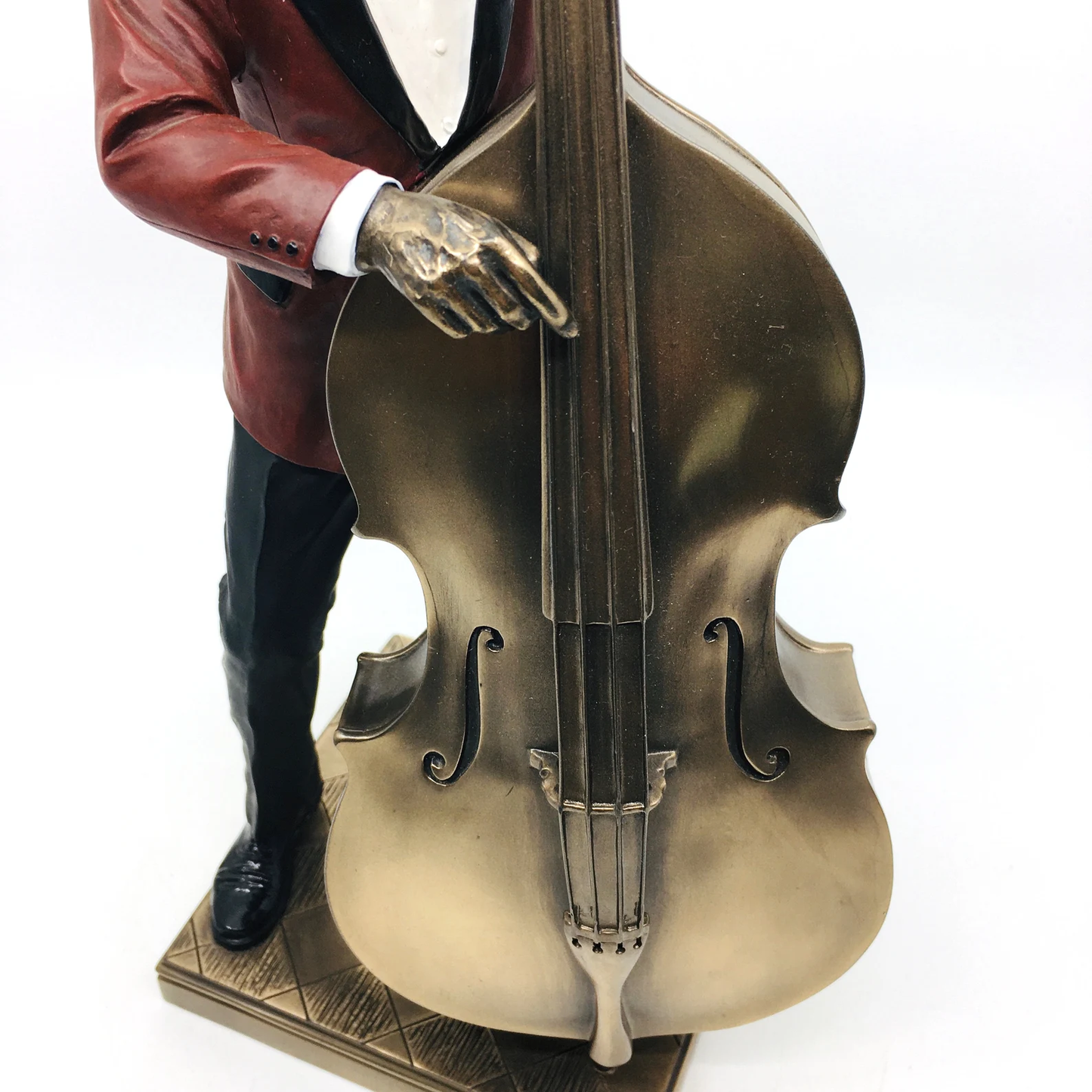 Figurine of Male Black Jazz Artist Playing Double Bass