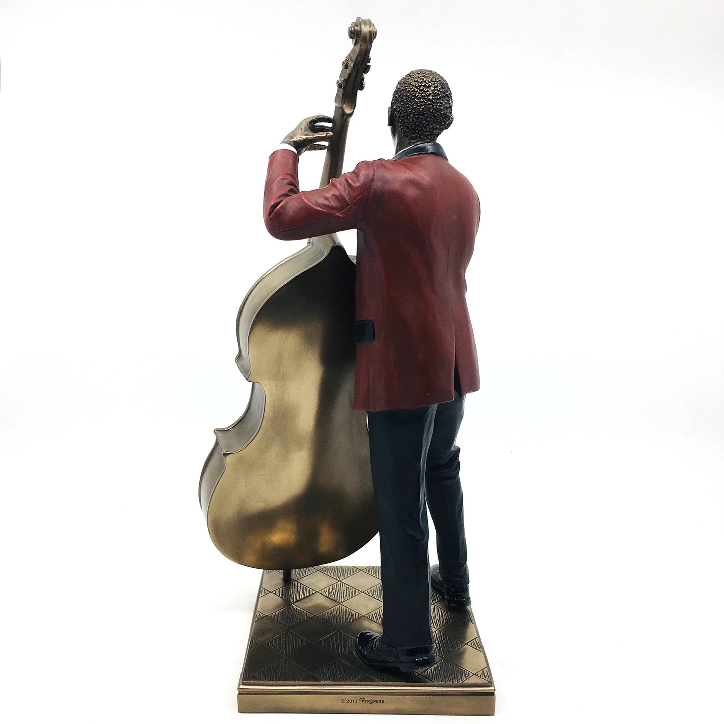 Figurine of Male Black Jazz Artist Playing Double Bass