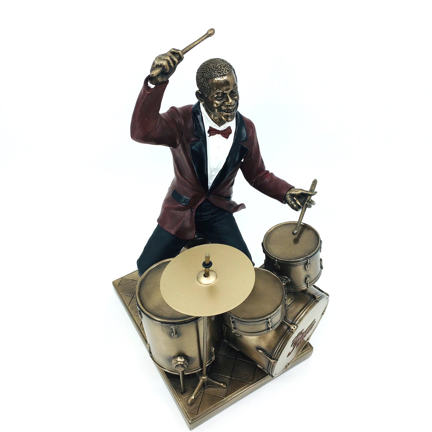 Jazz Musician Playing Drums Collectible Figurine