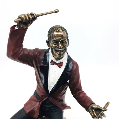 Jazz Musician Playing Drums Collectible Figurine