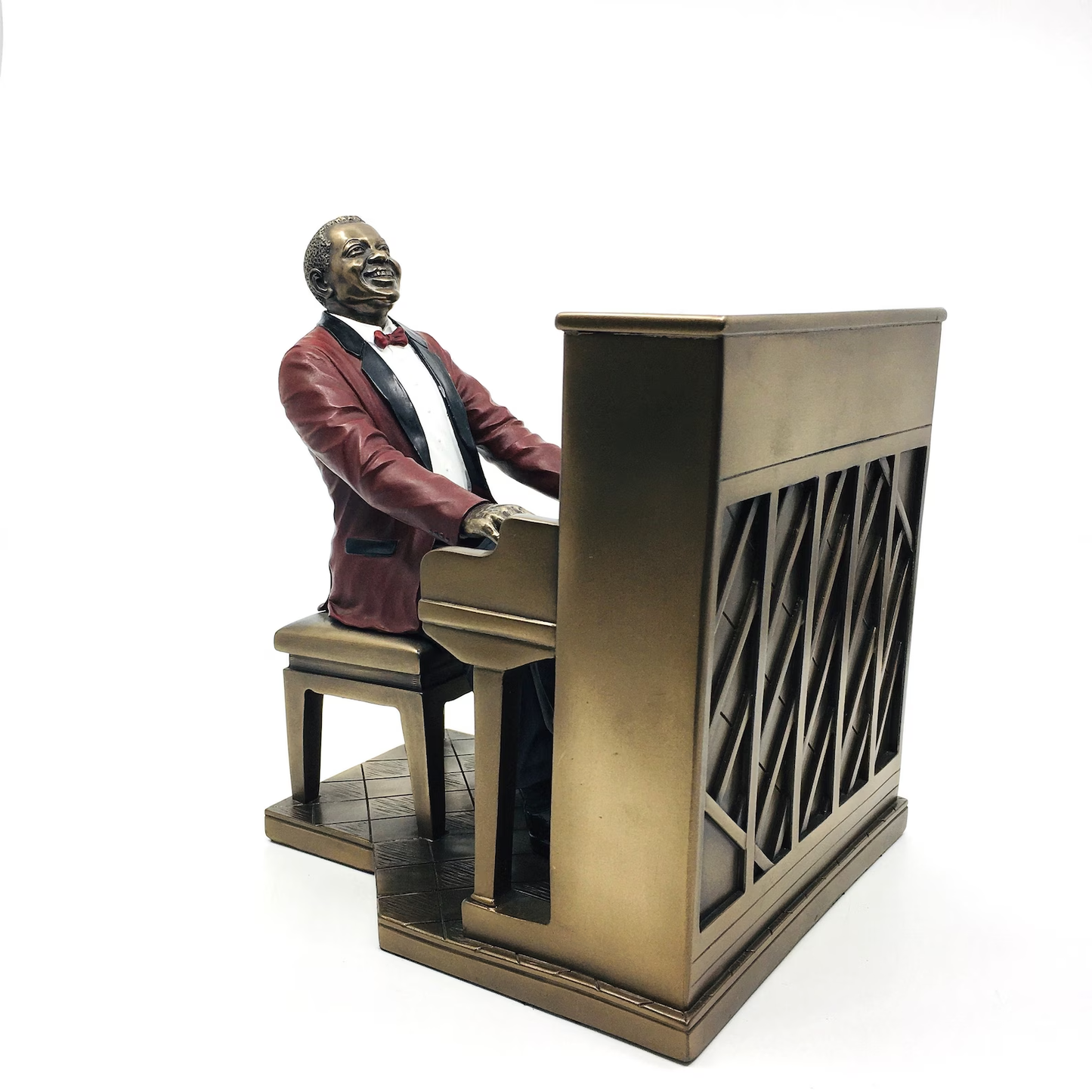 Male Black Jazz Musician Playing Piano Collectible Figurine