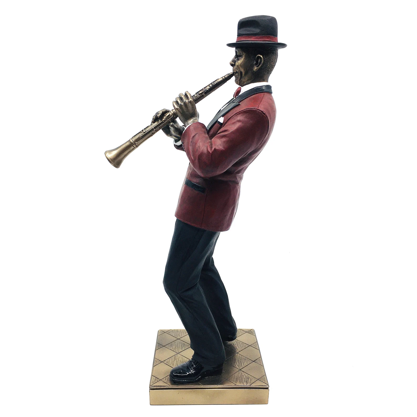 Male Black Jazz Musician Playing the Clarinet Collectible Figurine