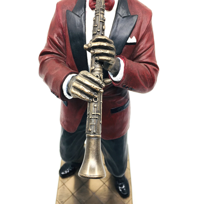 Male Black Jazz Musician Playing the Clarinet Collectible Figurine