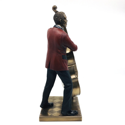 Figurine of Male Black Jazz Artist Playing Double Bass