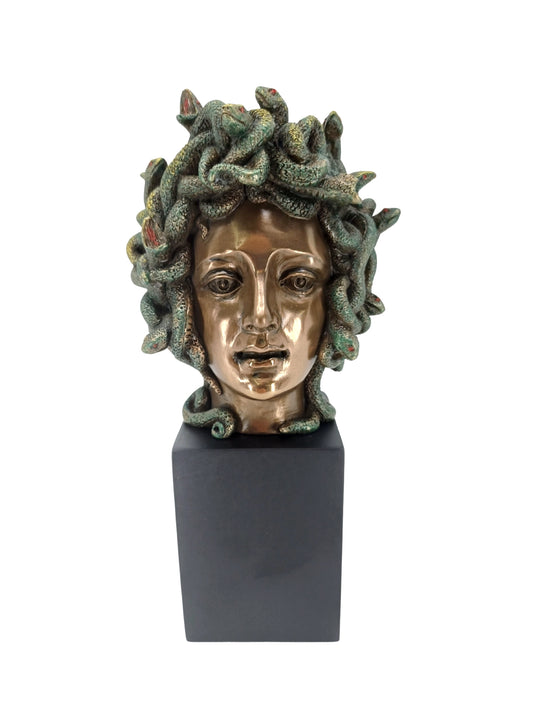Siyah Kaideli Medusa Büstü Heykel – 21 cm Veronese Design Biblo