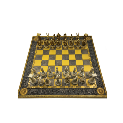 Large Decorative Chess Set with Mythological Pieces